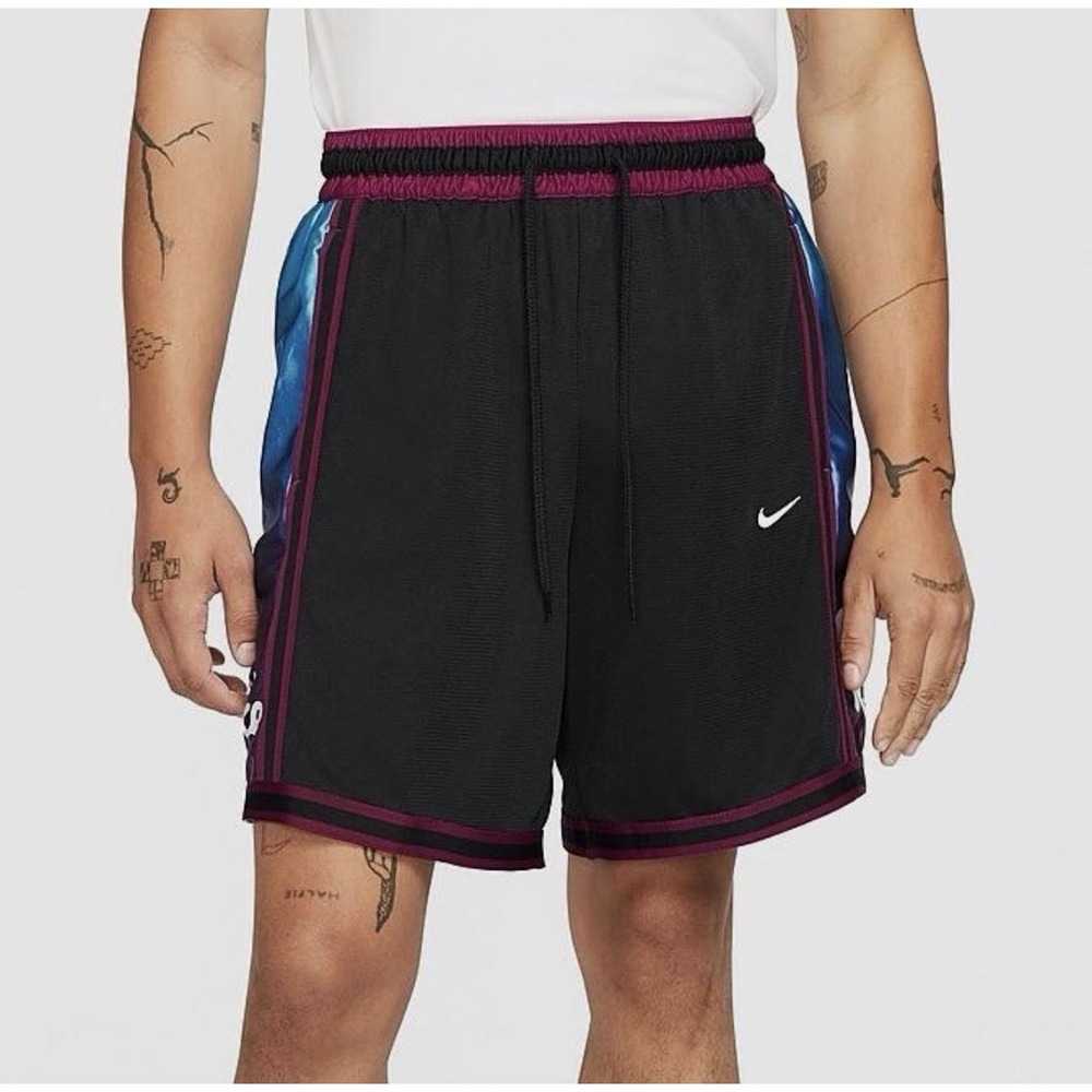 Nike Men's Size XL Dri-FIT DNA+ Basketball Shorts Black Purple Blue 7.5" Inseam